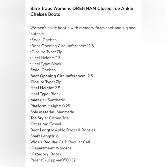 Bare Traps Womens DRENNAN Closed Toe Ankle Chelsea Boots Size 7M - Picture 14 of 14